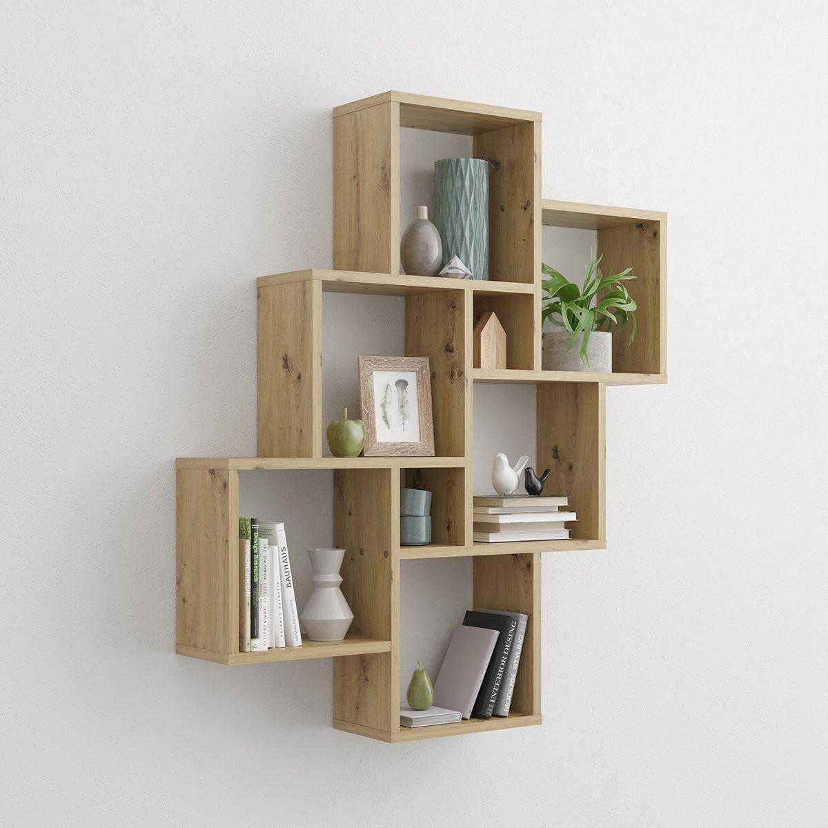 Image of Schwebendes Wandregal mit 8 Fächern - Laurio Schwebendes Wandregal mit 8 Fächern - Laurio