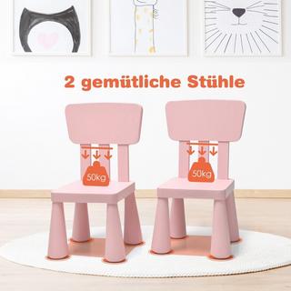 Northix Kindertisch und 2 Stühlen 3 TLG. Kindersitzgruppe Kindermöbel-Set Rosa  