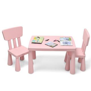 Northix Kindertisch und 2 Stühlen 3 TLG. Kindersitzgruppe Kindermöbel-Set Rosa  