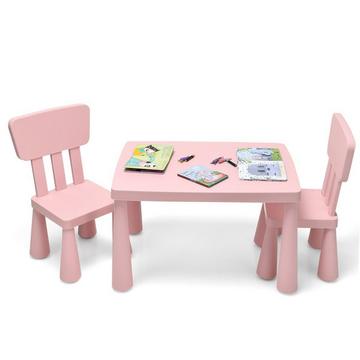 Kindertisch und 2 Stühlen 3 TLG. Kindersitzgruppe Kindermöbel-Set Rosa