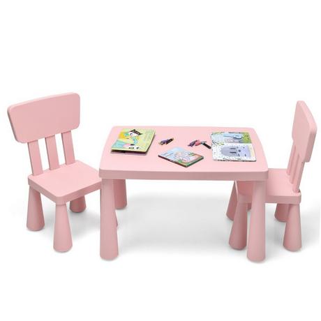 Northix Kindertisch und 2 Stühlen 3 TLG. Kindersitzgruppe Kindermöbel-Set Rosa  