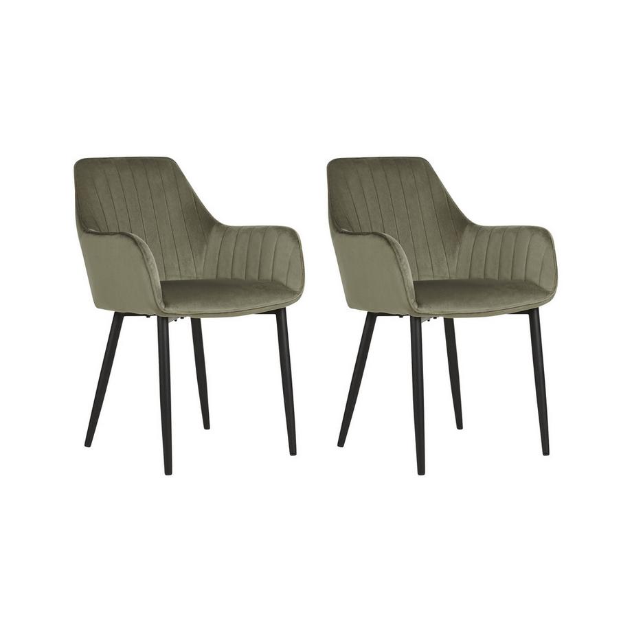 Beliani Lot de 2 chaises de salle à manger en Velours Glamour WELLSTON  