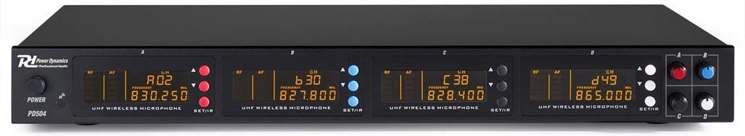 Power Dynamics  PD504 4-Kanal UHF Funkstrecke mit 4 Miks 