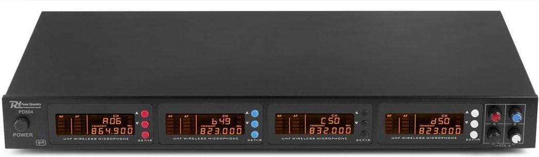 Power Dynamics  PD504 4-Kanal UHF Funkstrecke mit 4 Miks 