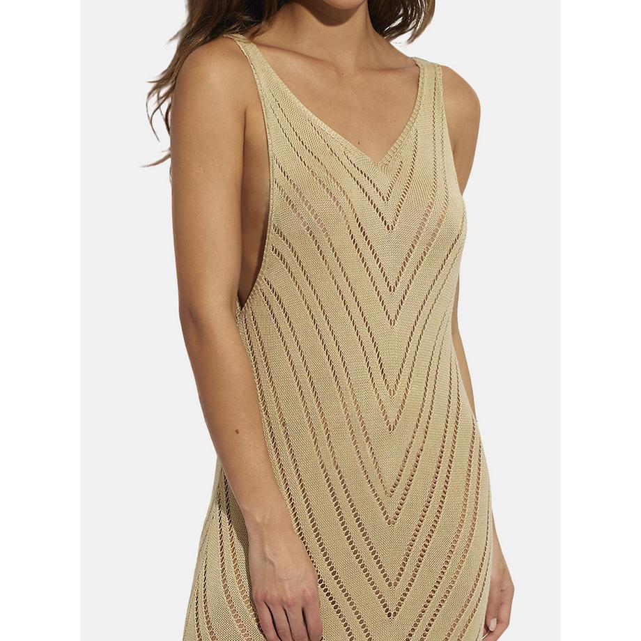 Selmark Langes Strandkleid mit gestricktem V-Ausschnitt Complementos  