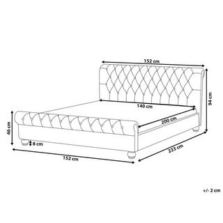 Beliani Letto con rete a doghe en Velluto Glamour AVALLON  