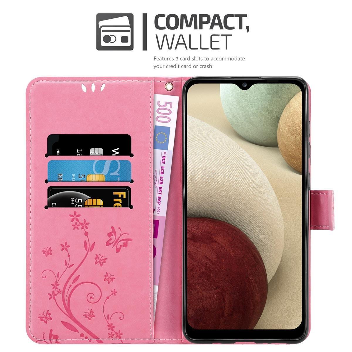 Cadorabo  Housse compatible avec Samsung Galaxy A12 / M12 - Coque de protection au design floral avec fermeture magnétique, fonction de support et emplacements pour cartes 