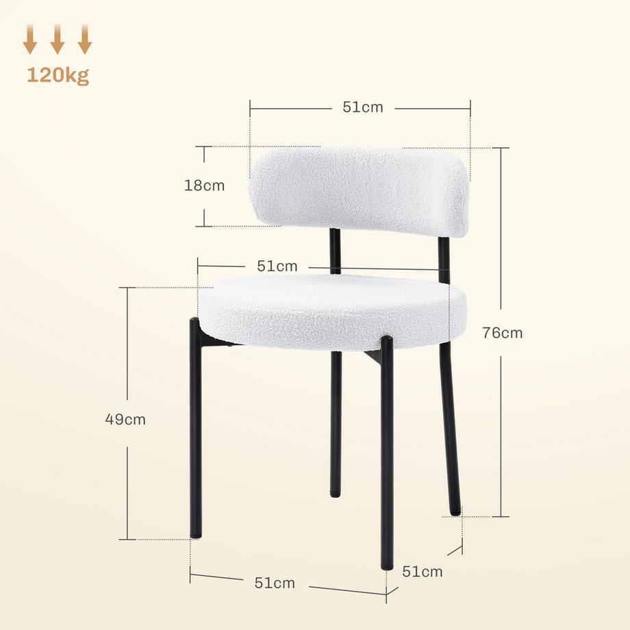 HOMCOM Chaises de salle à manger  