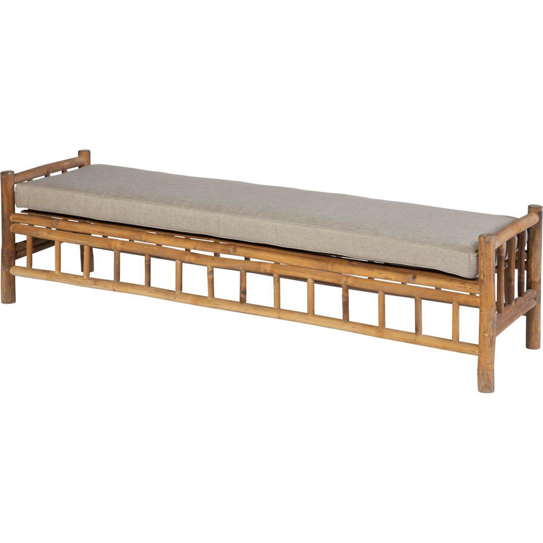 Image of Gartenbank Bamboo inkl. Kissen taupe 180 Gartenbank Bamboo inkl. Kissen taupe 180