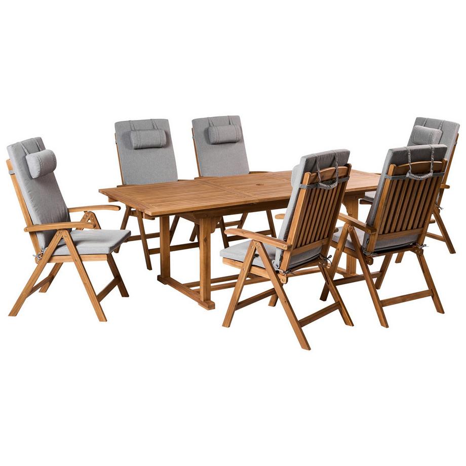 Beliani Set da pranzo per giardino con sedie en Legno d'acacia Rustico JAVA PREMIUM  