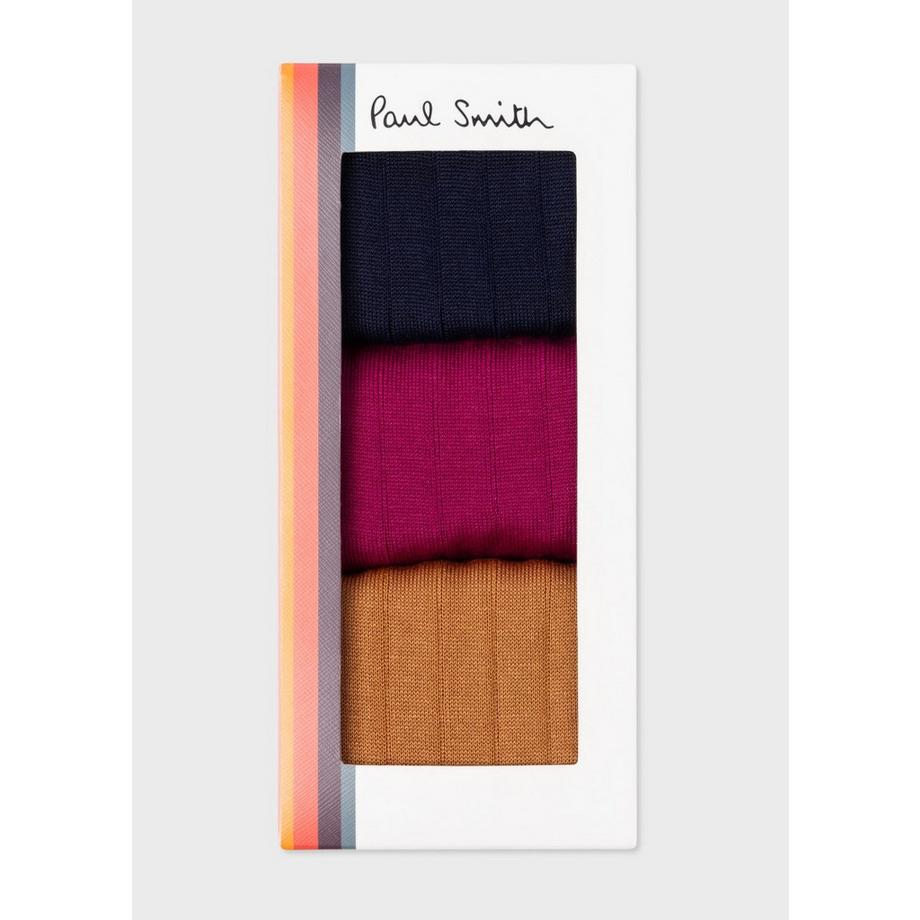 PAUL SMITH 3er Pack Ripp Plain Socken  