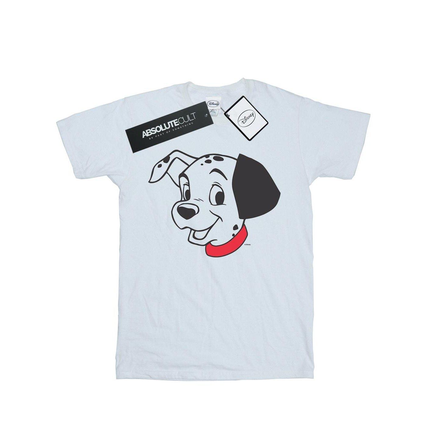 Image of 101 Dalmatians Dalmatian Head Tshirt Unisex Weiss 140/146