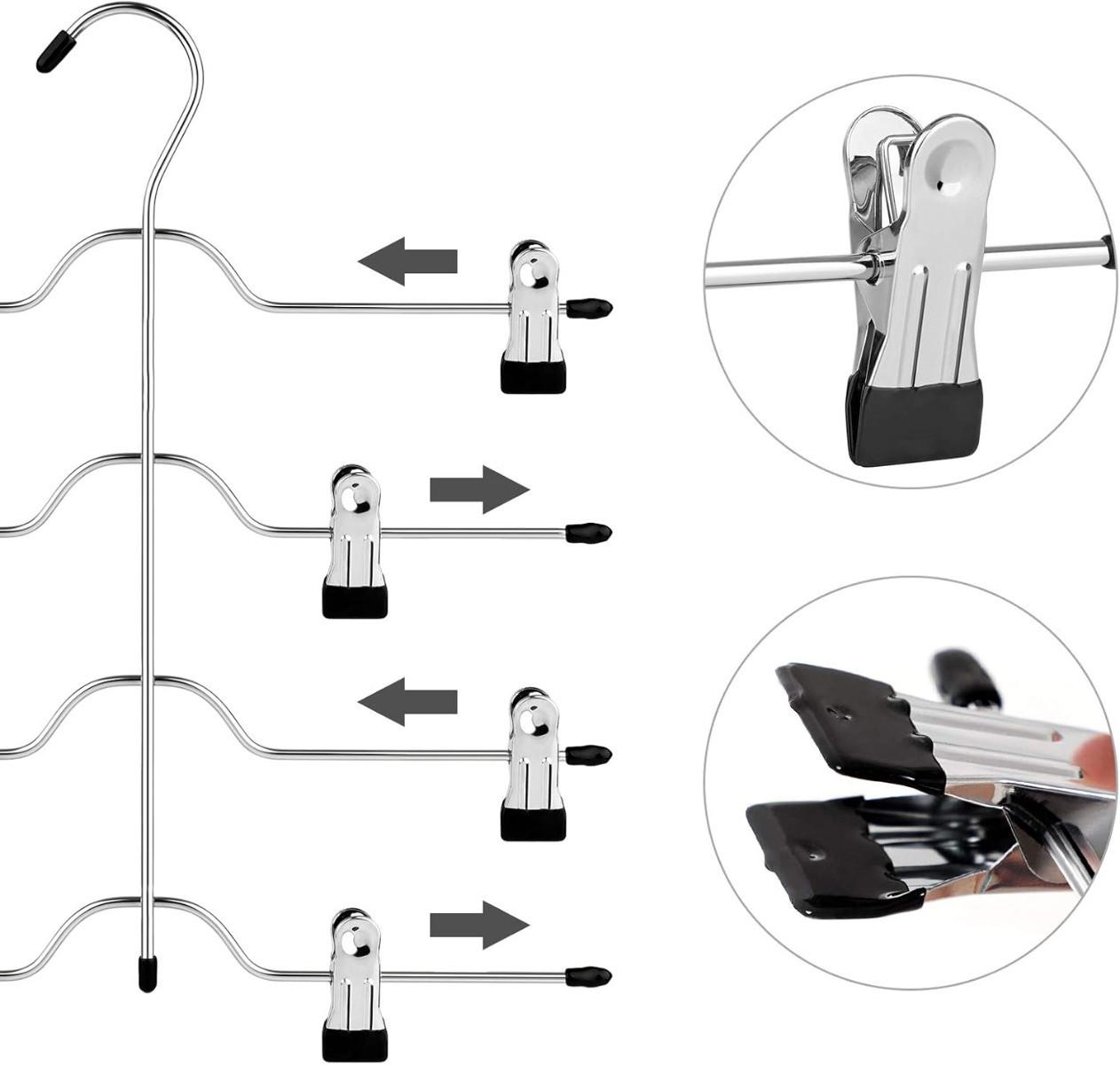 Songmics Cintre pour pantalons Cintre multi-jupes avec clips Set de 3 pièces  