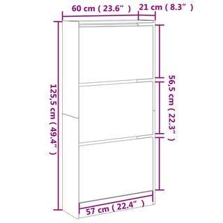 VidaXL Armoire à chaussures bois d'ingénierie  