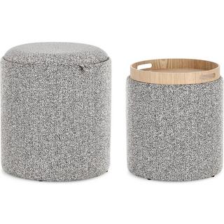 mutoni Pouf Sasha gris clair (lot de 2)  