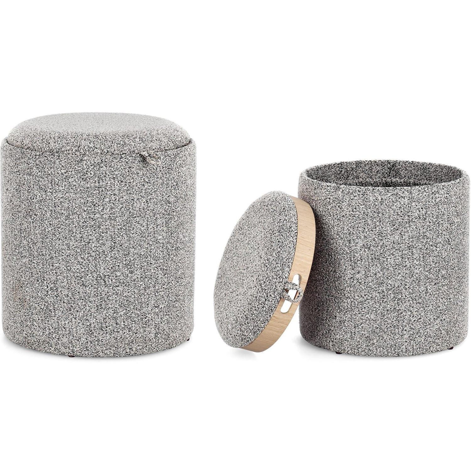 mutoni Pouf Sasha gris clair (lot de 2)  