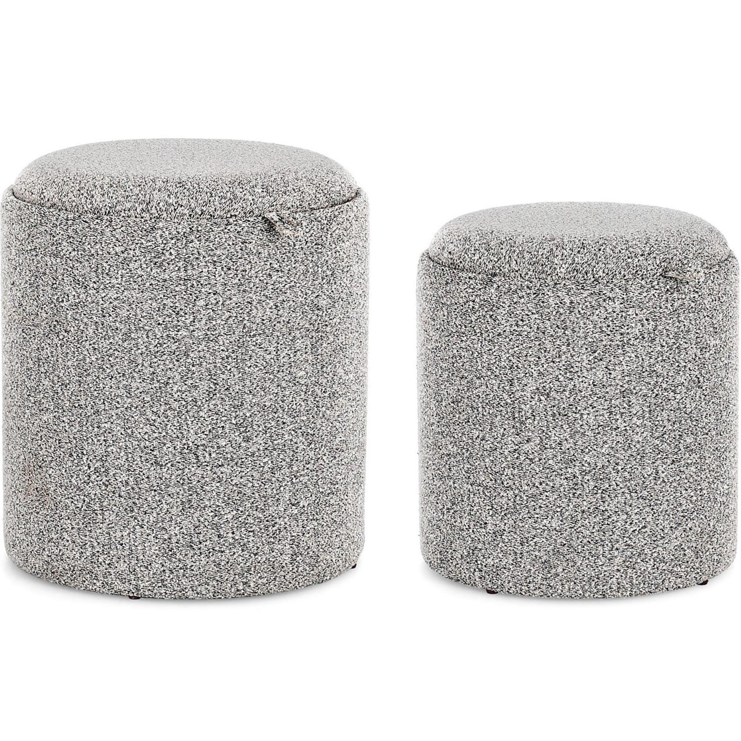 mutoni Pouf Sasha gris clair (lot de 2)  