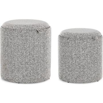 Pouf Sasha grigio chiaro (set di 2)