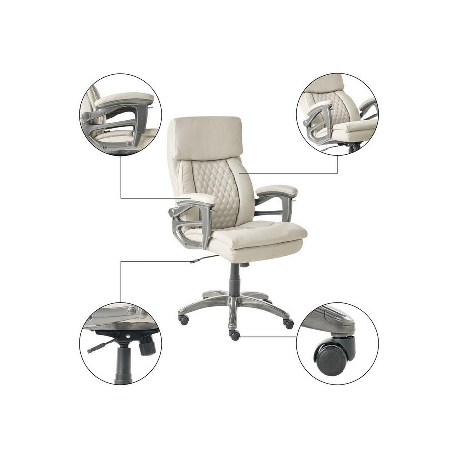 Beliani Fauteuil de bureau en Cuir PU Traditionnel GALLANT  