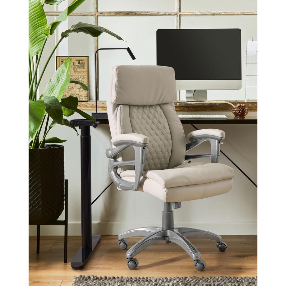 Beliani Fauteuil de bureau en Cuir PU Traditionnel GALLANT  