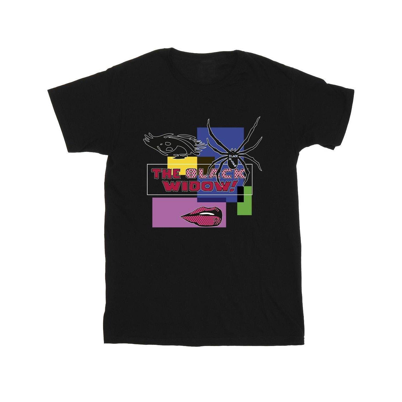 Image of Black Widow Pop Art Tshirt Herren Schwarz S
