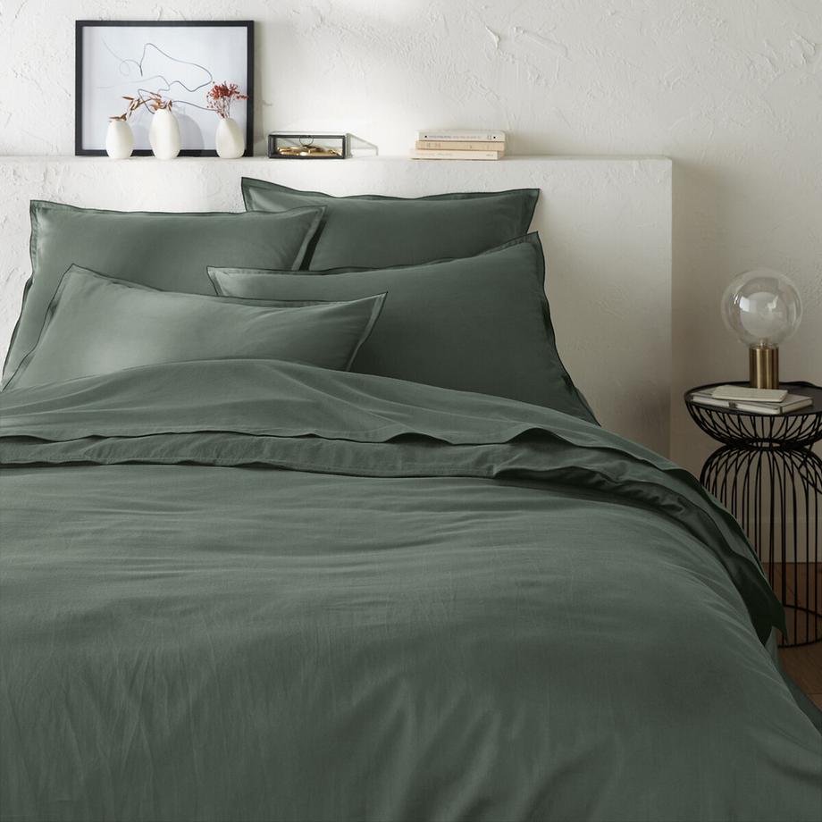 Housse de couette satin de coton lavé