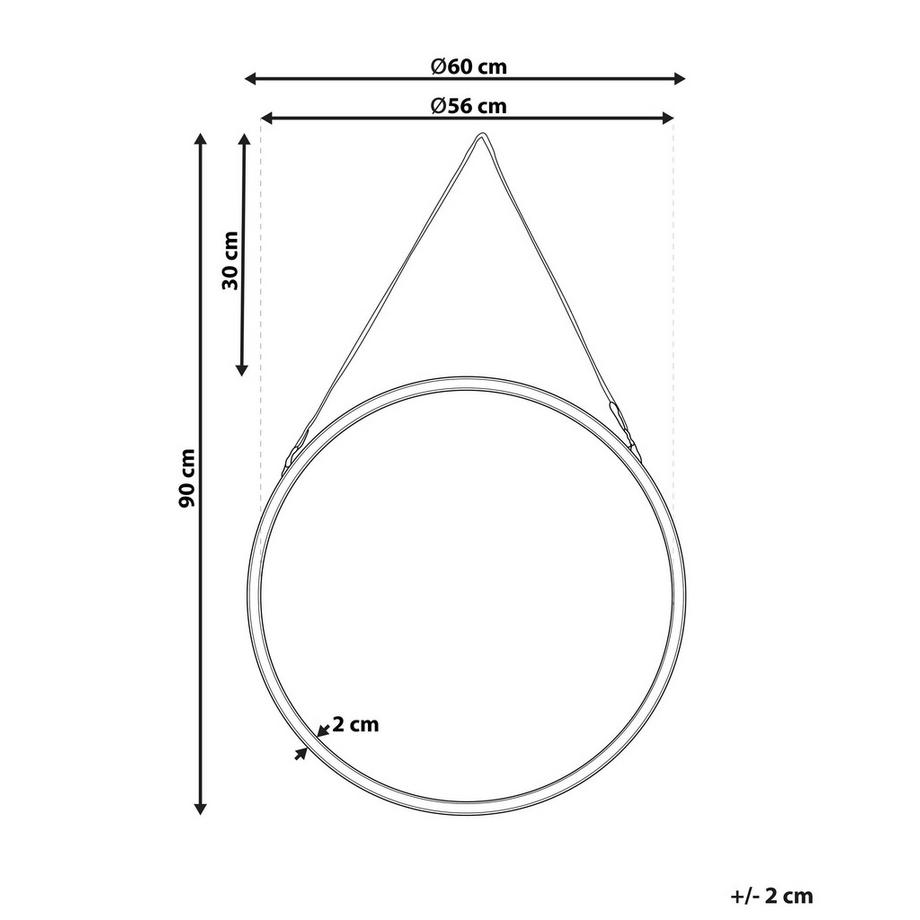 Beliani Wandspiegel aus Eisen Retro AUTUN  