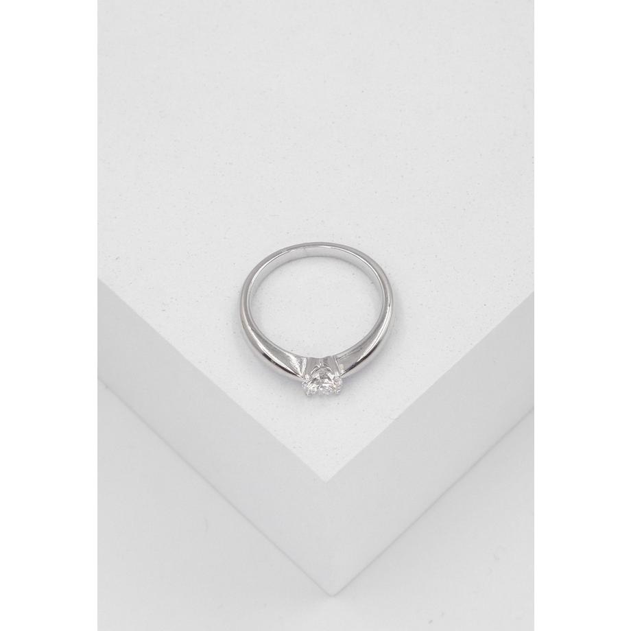 MUAU Schmuck  Bague Solitaire Diamant 0.50ct. or blanc 750 