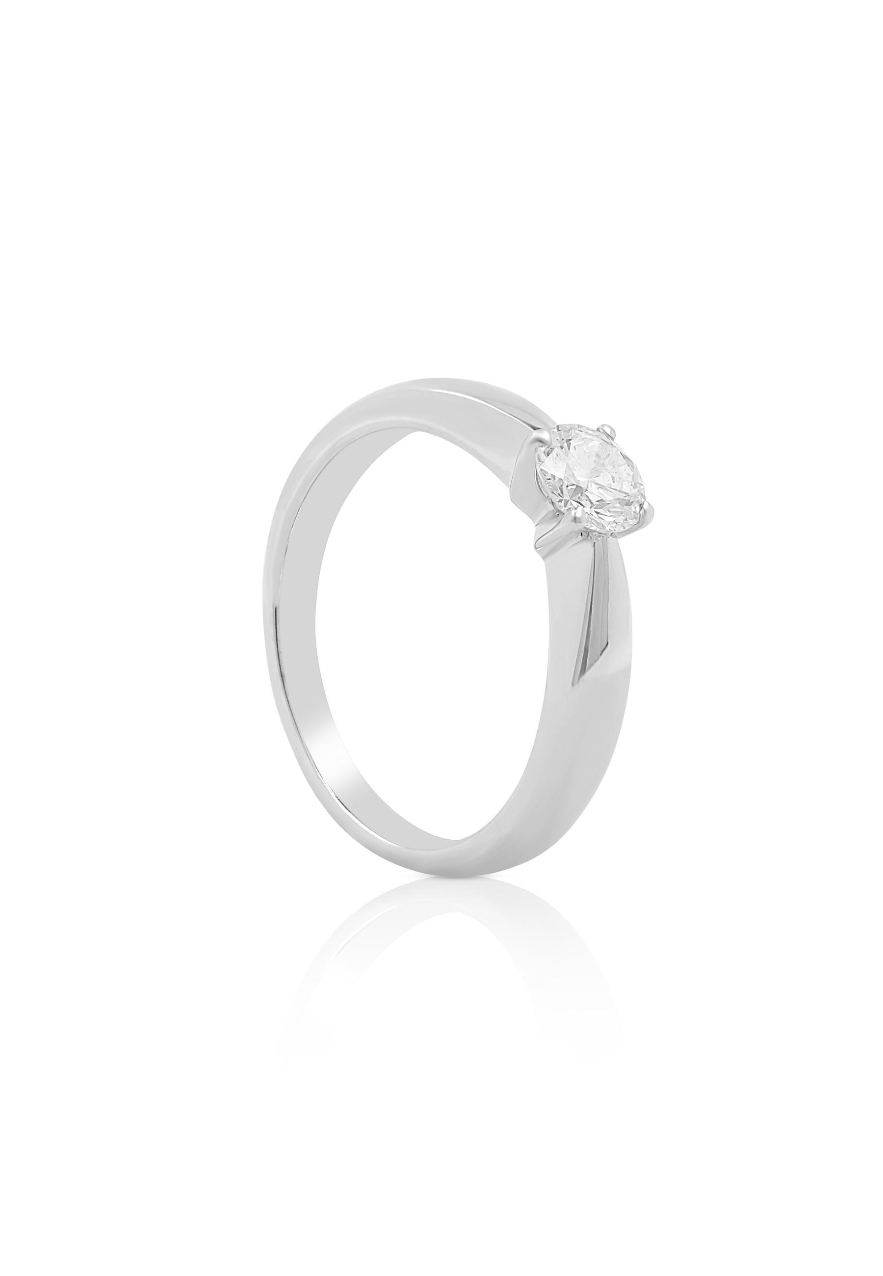 MUAU Schmuck  Solitaire Ring Diamant 0.50ct. Weissgold 750 