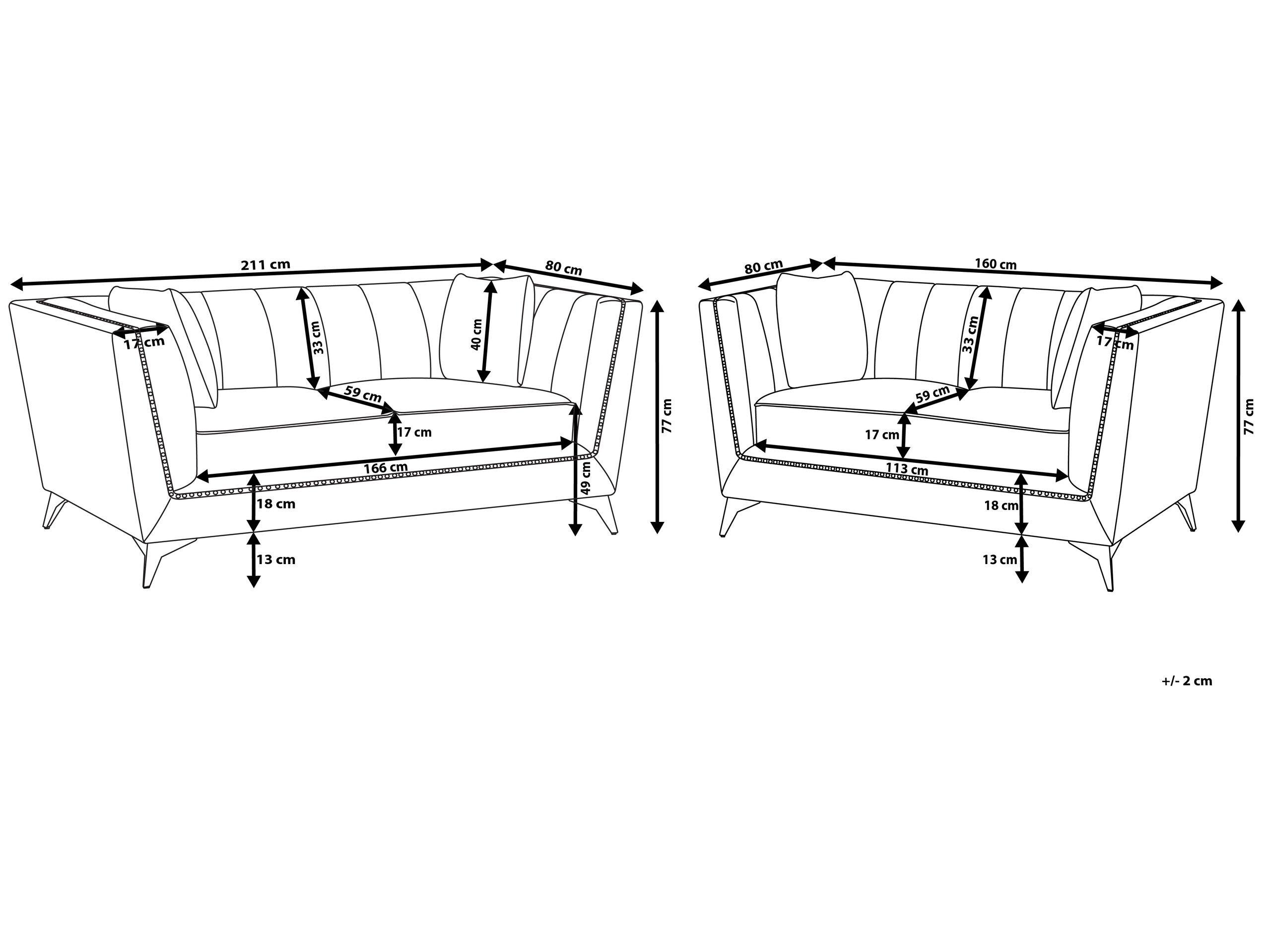 Beliani Wohnzimmer Set aus Samtstoff Modern GAULA  