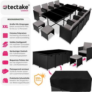 Tectake Rattan Sitzgruppe Palma 8+4+1 mit Schutzhülle  