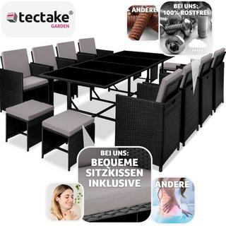 Tectake Rattan Sitzgruppe Palma 8+4+1 mit Schutzhülle  