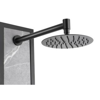 SHOWER DESIGN Colonne de douche hydromassante noire avec décor pierre - H127 x L48,5 cm - LETIYA  