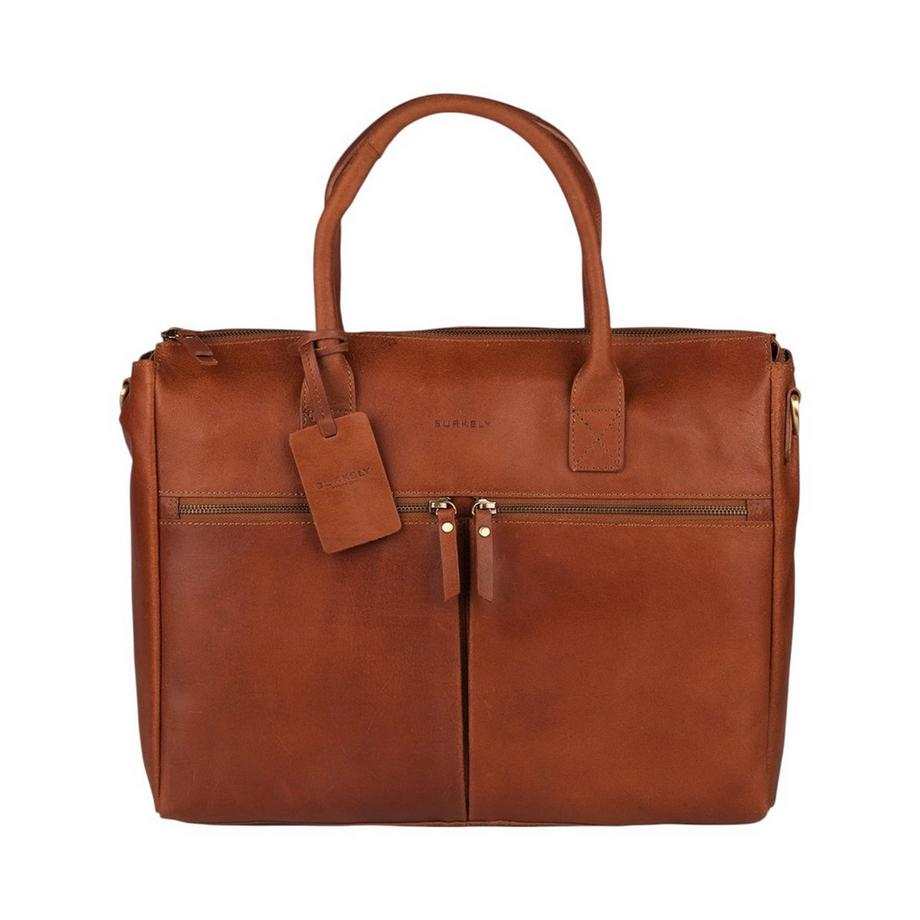 Sacoche pour ordinateur portable Vintage Valerie 156 pouces couleur cognac