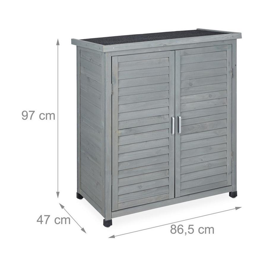 Northio Grauer Gartenschrank mit 3 Fächern  