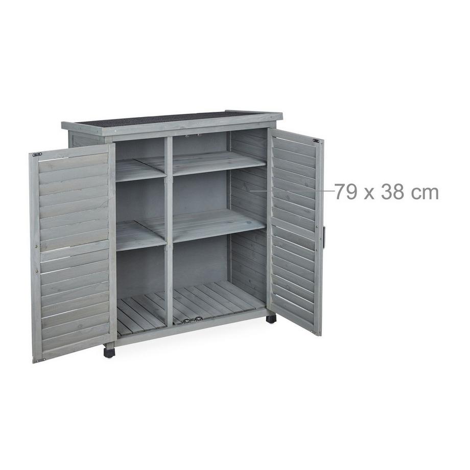 Northio Grauer Gartenschrank mit 3 Fächern  