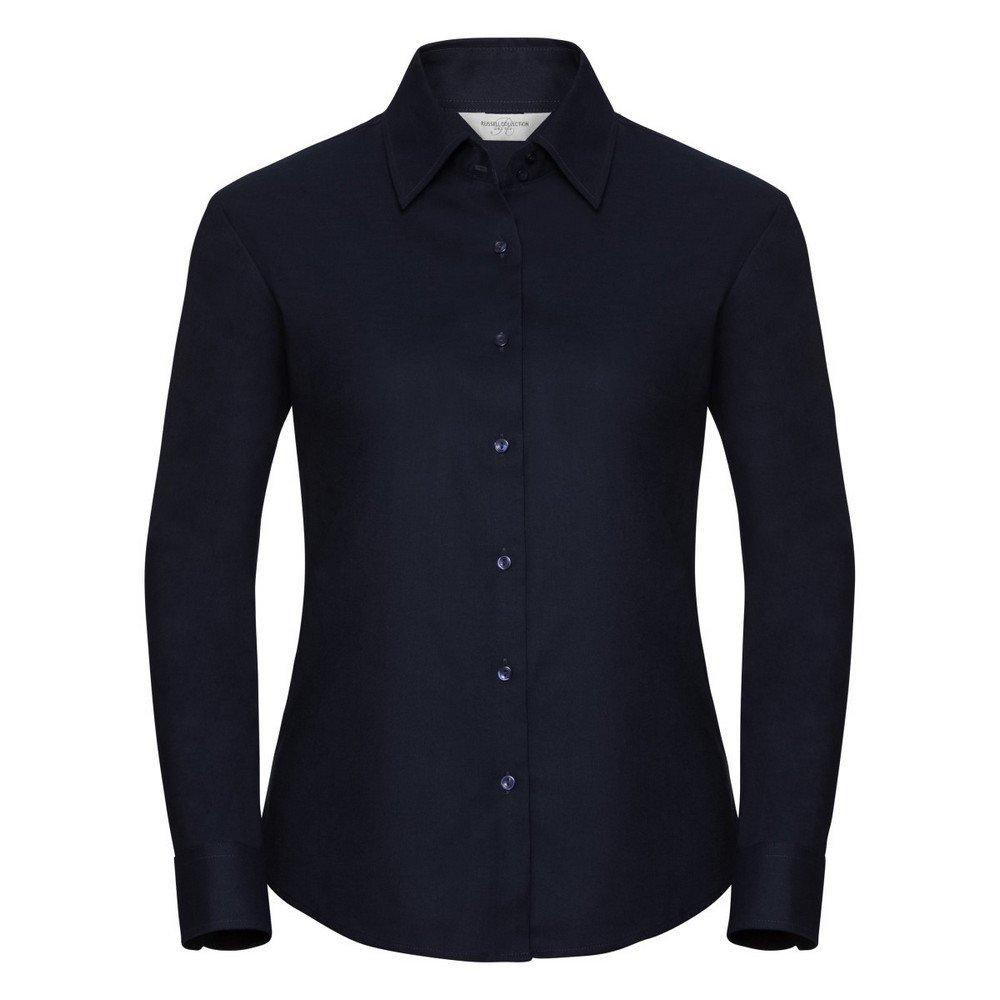 Image of Collection Easy Care Oxford Bluse, Langarm Damen Marine S