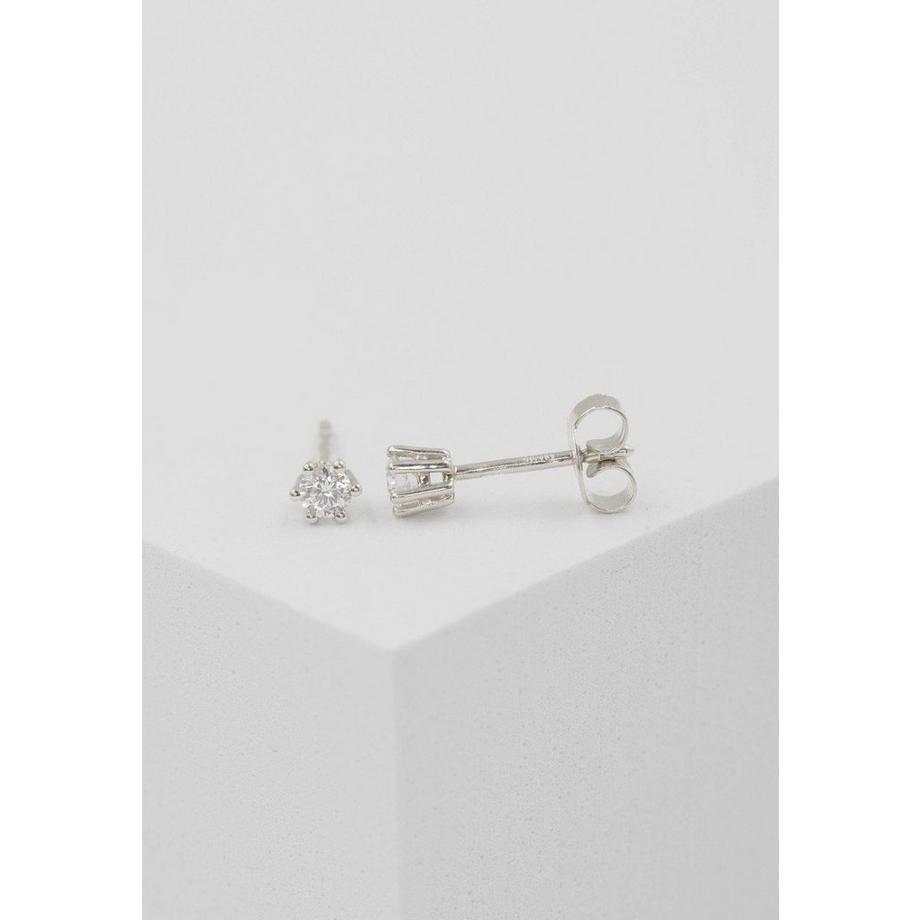 MUAU Schmuck  Solitär Ohrstecker 6-Griff-Fassung Weissgold 750 Brillanten 0.20ct. 5mm 