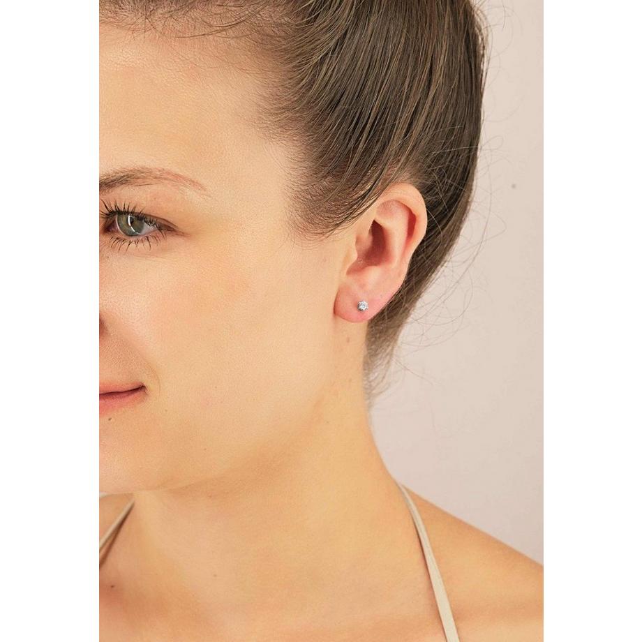 MUAU Schmuck  Solitär Ohrstecker 6-Griff-Fassung Weissgold 750 Brillanten 0.20ct. 5mm 