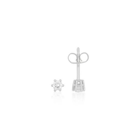 MUAU Schmuck  Clous d'oreilles solitaires 6 poignées en or blanc 750 diamants 0,20ct. 5mm 