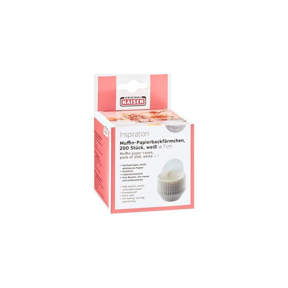 Kaiser  Creativ - Muffin-Papierbackförmchen-Set weiss - 200 Stück 