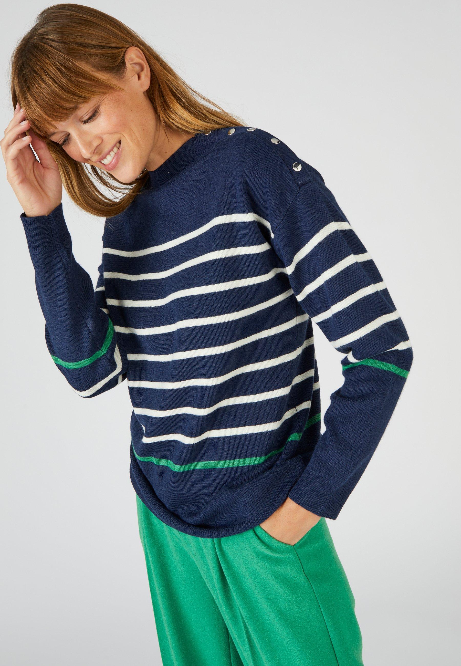 Image of Thermolactyl-shirt Mit Streifen Und Druckknöpfen An Der Schulter. Damen Grün 42/44