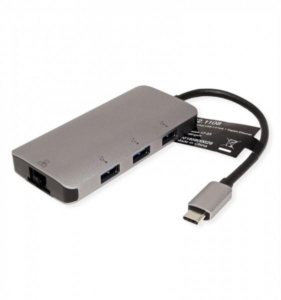 Roline  12.02.1108 replicatore di porte e docking station per laptop USB 3.2 Gen 1 (3.1 Gen 1) Type-C Grigio 