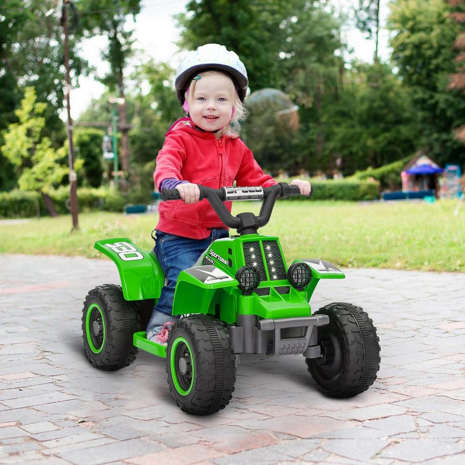 Northio  Kinder Elektro-Quad Elektro Kinderquad mit Vorwärts-und Rückwärtsfunktion, LED und Hupe Elektroauto für 1,5-3 Jahre Kinder 3 km/h Metall Grün 
