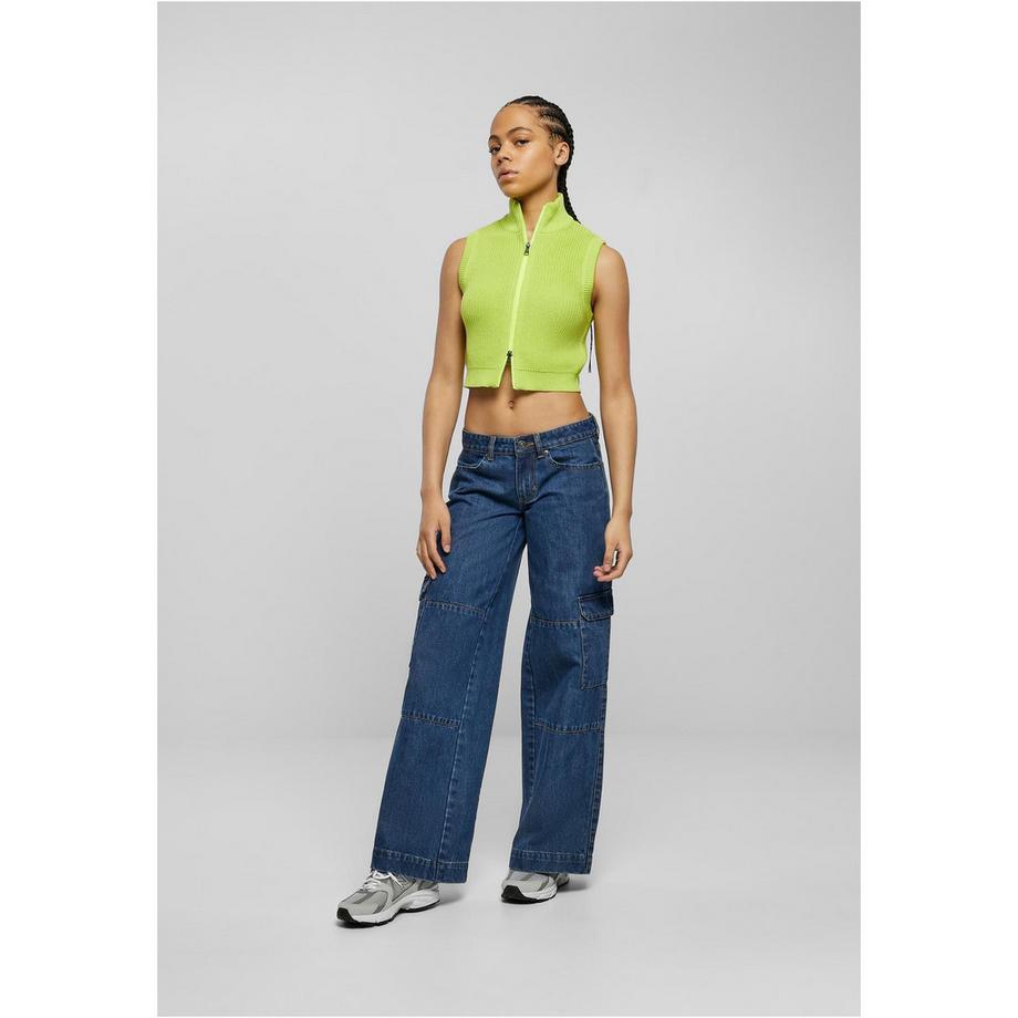 URBAN CLASSICS Ärmellose kurze Strickjacke  