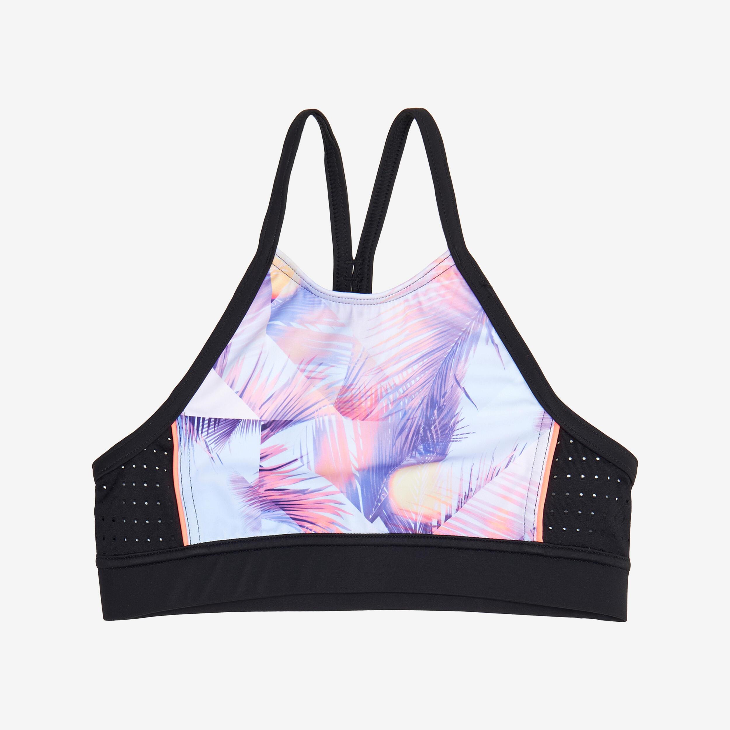 DECATHLON Top Bikini Bustier Surf Baha 900 Shibo Ragazza Nero  