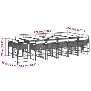 VidaXL Garten essgruppe poly-rattan  