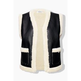 Studio Untold Gilet Court Ligne A Imitation Fourrure Simili Cuir  