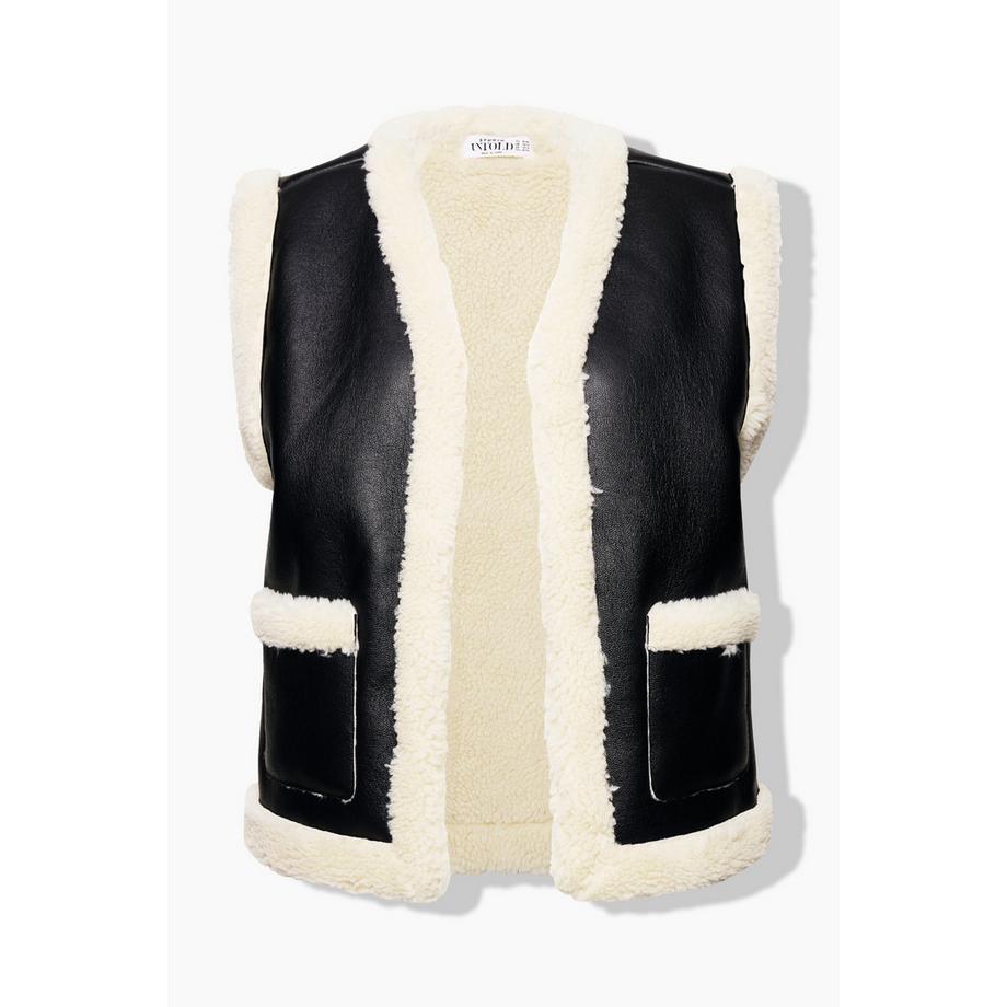 Studio Untold Gilet Corto Linea A Effetto Pelliccia Ecopelle  