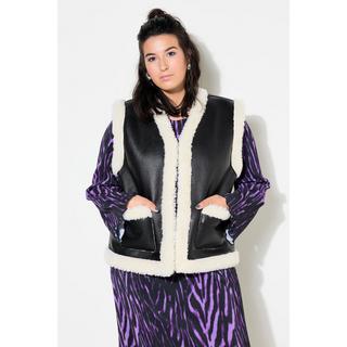 Studio Untold Gilet Court Ligne A Imitation Fourrure Simili Cuir  